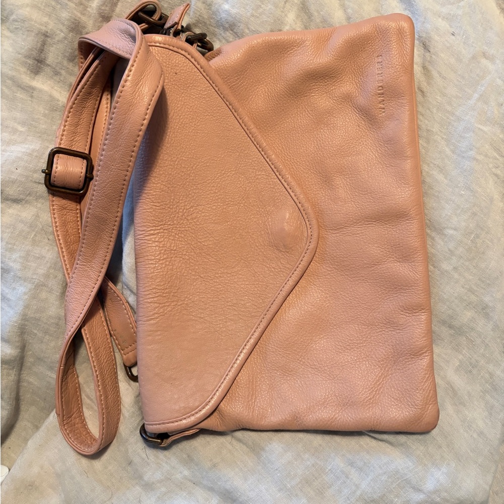 Pink Crossbody Bag with Envelope Design